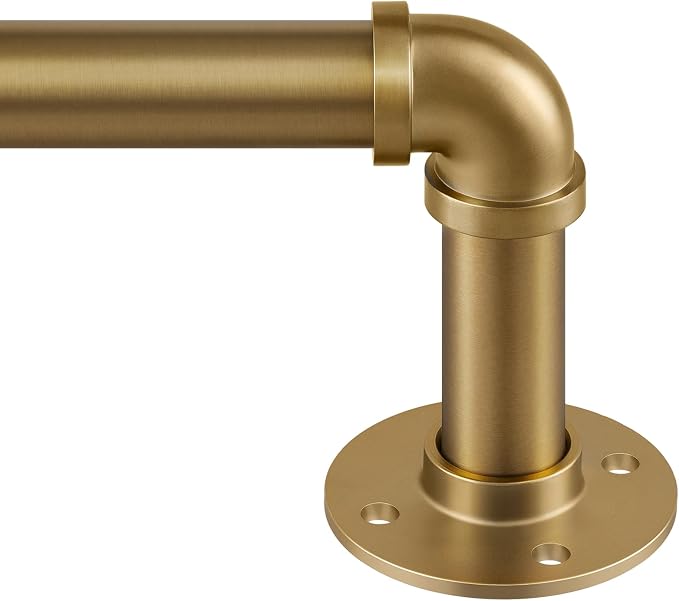 Zeerobee Curtain Rods for Windows 66 to 120, 1 Inch Industrial Wrap Around Warm by zeerobee