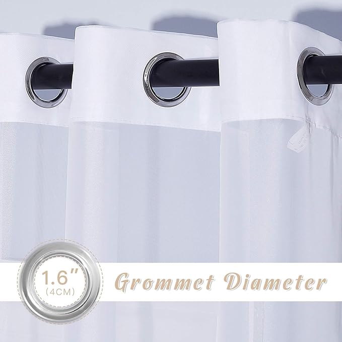 NICETOWN White Sheer 48 inch Curtains, Grommet Short Curtains Airy Voile - Image 3