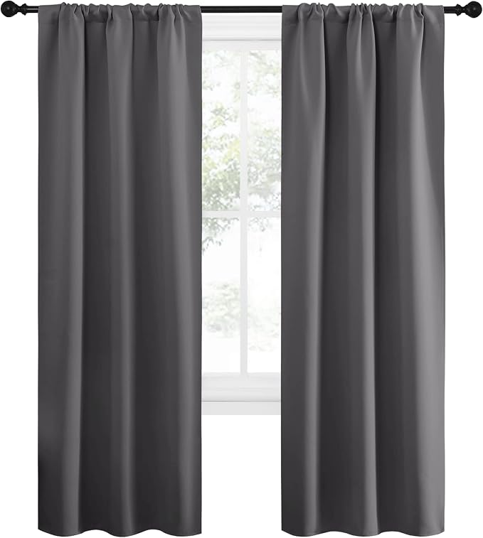 NICETOWN Grey Window Curtains for Bedroom - Image 2