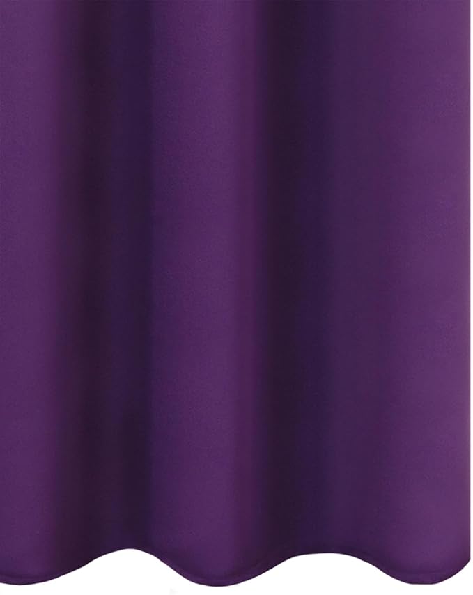 LEMOMO Blackout Curtains 52 x 90 Inch Long Purple Curtains Set of 2 Panels Room - Image 8