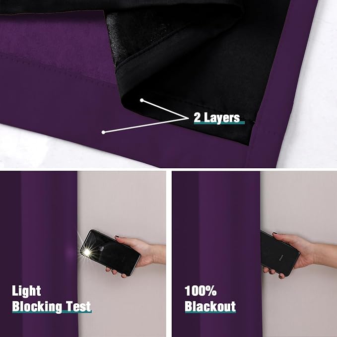 ChrisDowa 100% Blackout Curtains 108 inch Long - Image 4