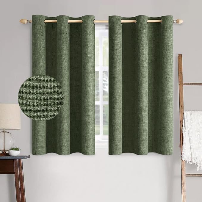MIULEE 100% Blackout Linen Textured Curtains by MIULEE