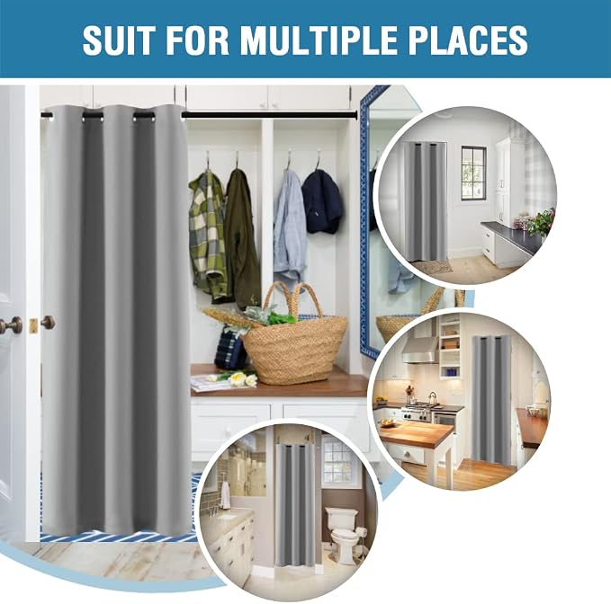 H.VERSAILTEX Doorway Curtain Blackout Closet Door Curtain Room Divider Window - Image 5