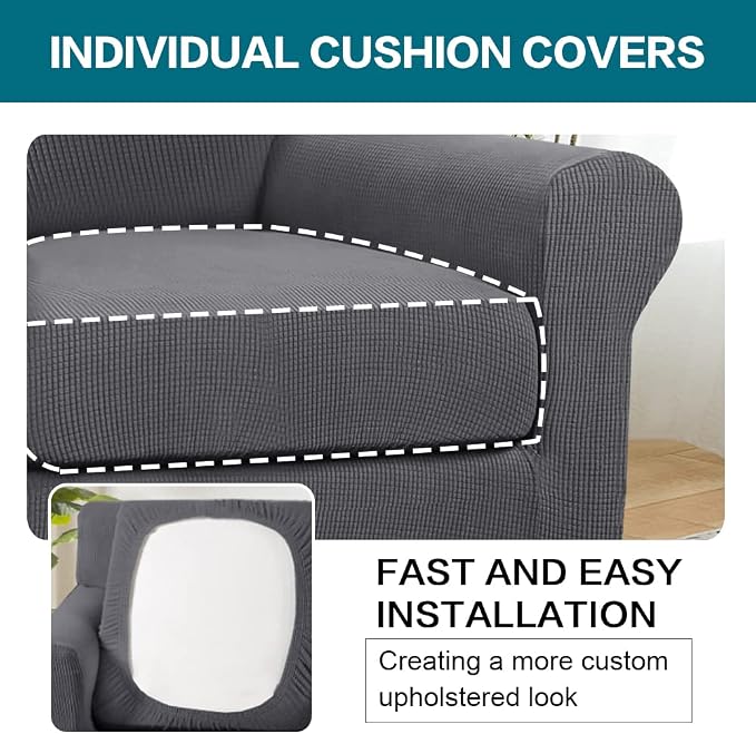 Turquoize 2 Piece Chair Covers Chair Slipcovers - Image 5