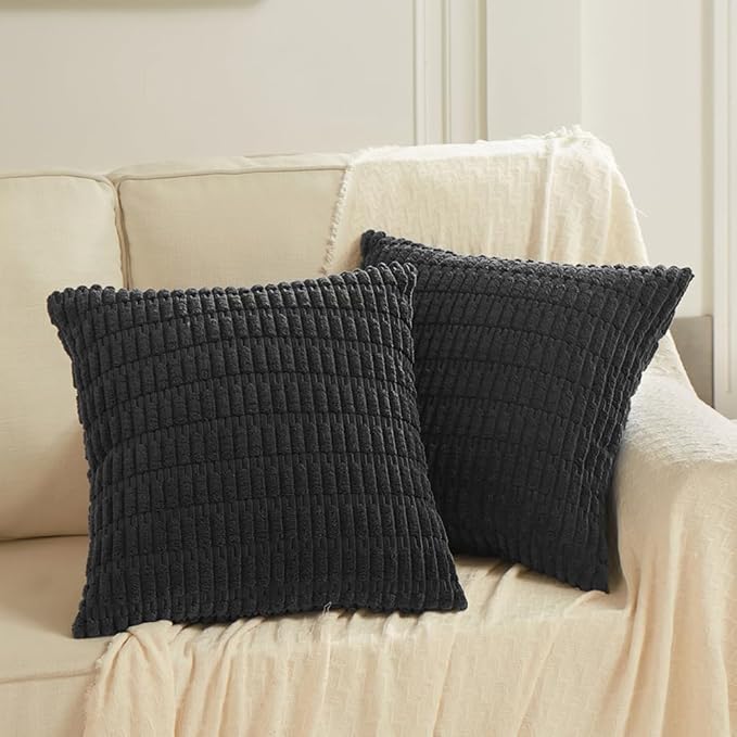 Fancy Homi 4 Packs Boho Black Decorative Throw Pillow Covers 18x18 Inch - Image 6