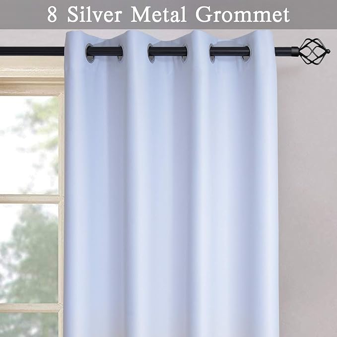 SimpleHome 84 Inch Long Ombre Blackout Curtains Gradient White and Black Room - Image 3