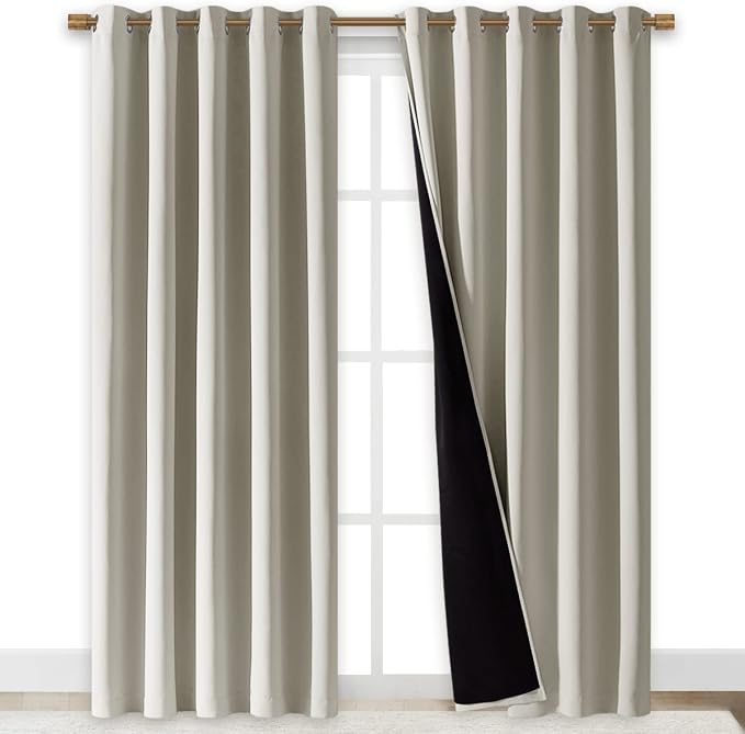 NICETOWN 100% Blackout Window Curtain Panels, Cold and Full Light Blocking - Image 2