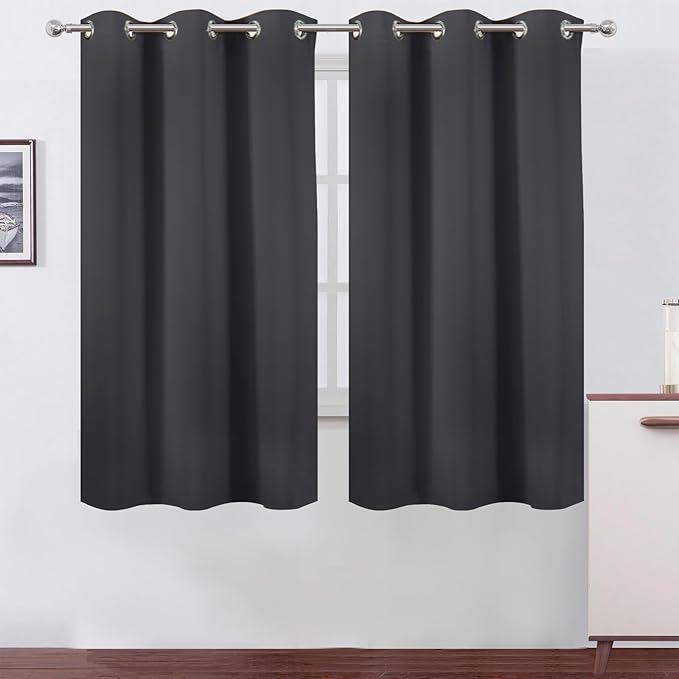 LEMOMO Blackout Curtains 42 x 63 inch/Dark Grey Curtains Set of 2 by Lemomo