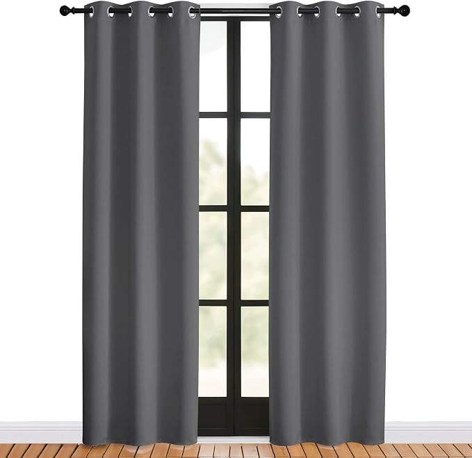 NICETOWN Blackout Window Curtains 80 inch Long, 2 Panels, 34 inch, Grommet Top - Image 2