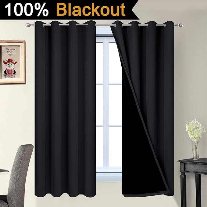Yakamok 63 Inch Length 100% Blackout Curtains - Image 2