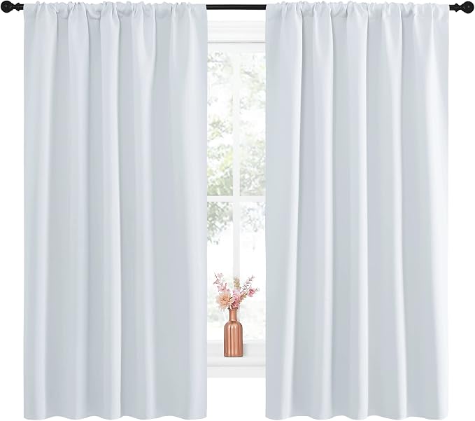 NICETOWN Greyish White Bedroom Curtain Panels by NICETOWN
