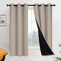 Yakamok 100% Blackout Curtains 63 Inches Long, 2 Thick Layers Heat and Full by Yakamok