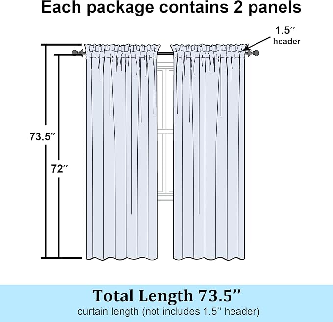 Simplebrand Hunter Green Sheer Curtains 72 Inches Long 2 Panels - Image 7