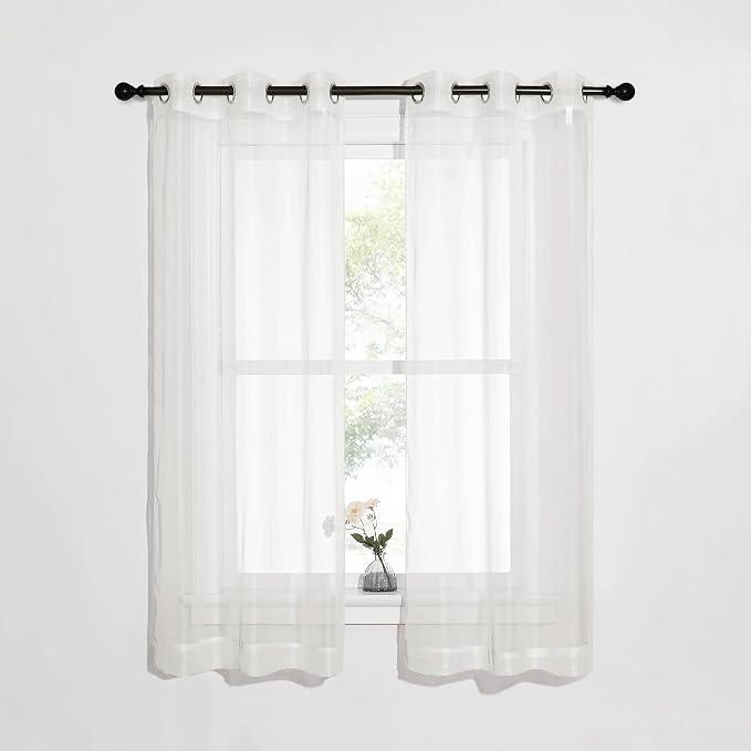 NICETOWN Sheer Curtains for Bedroom Windows, Grommet Casual Soft Voile Sheer by NICETOWN