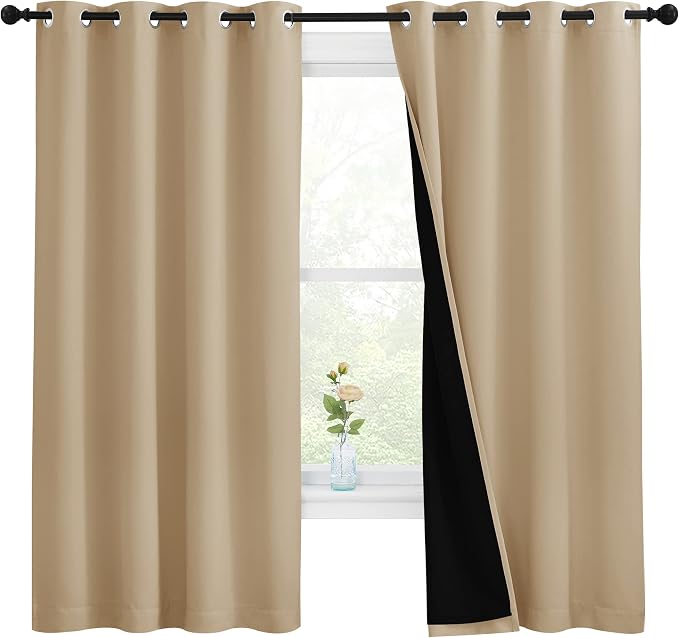 NICETOWN Bedroom Full Blackout Curtain Panels, Super Thick Insulated Window by NICETOWN