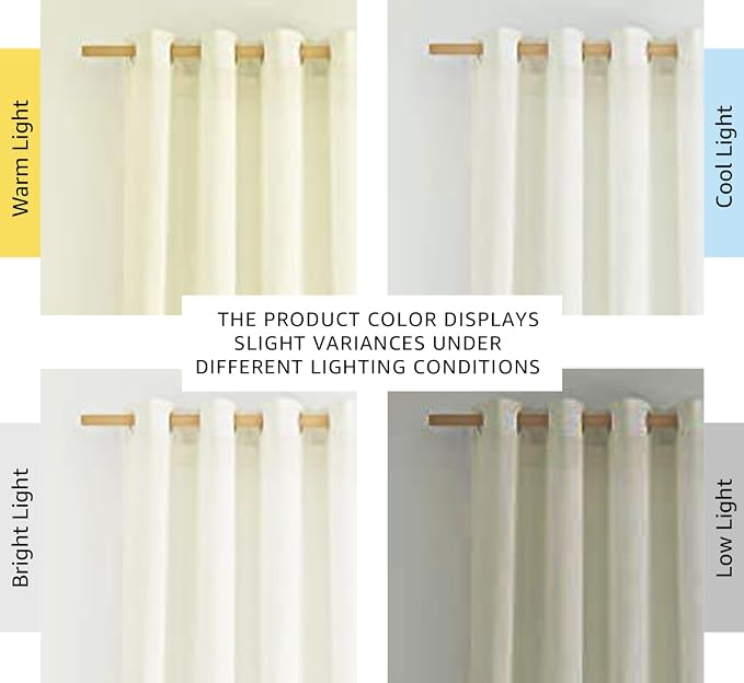 NICETOWN Off White Linen Curtains 84 inch Length, Grommet Privacy Added Thick - Image 2