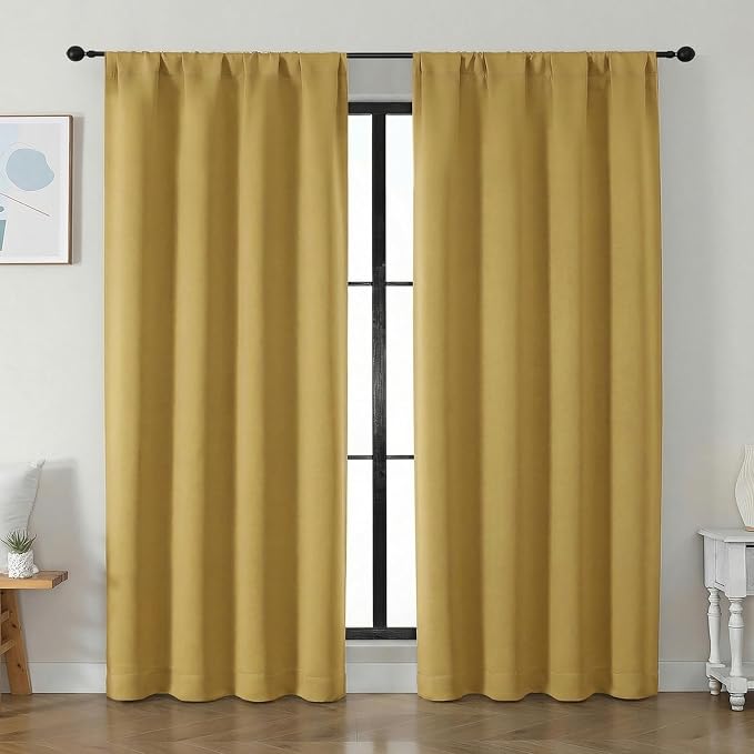 Simplebrand Ava Bright Gold Blackout Curtains by Simplebrand