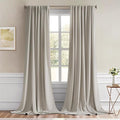 MIULEE Natural Back Tab Blackout Curtains 108 Inch Long 2 Panels Set by MIULEE