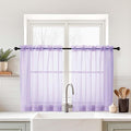 Small Sheer Curtains Tier 24 Inches Length 2 Pieces, Light Filtering Cafe by Home