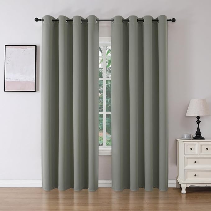 Joydeco Blackout Curtains 90 Inch Length 2 Panels Set, Thermal Insulated Long by JOYDECO