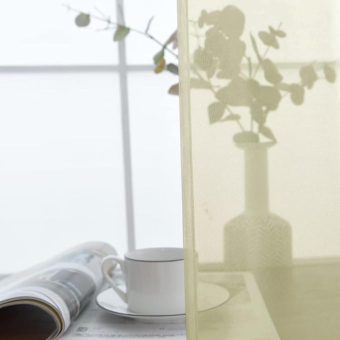 SpaceDresser Basic Rod Pocket Sheer Voile Window Curtain Panels Sage Green 1 - Image 5