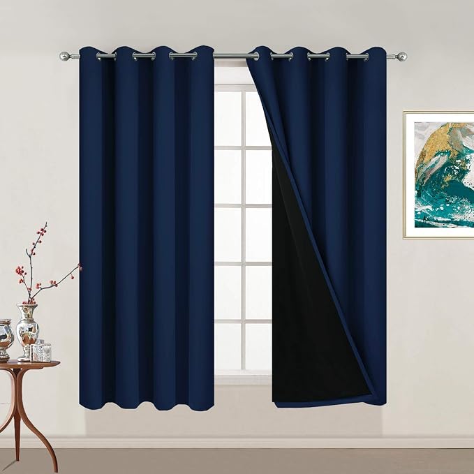 Yakamok Total Blackout Curtains 54 Inches Long, 100% Blackout Drapes by Yakamok