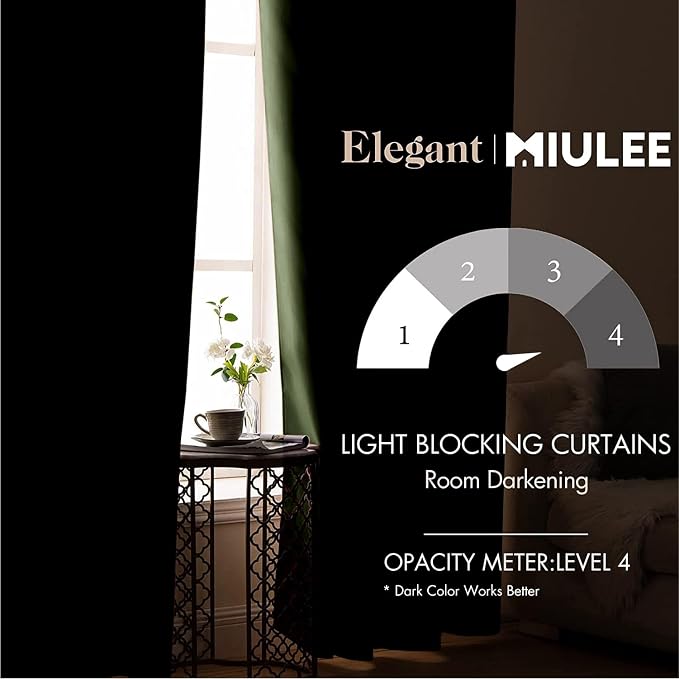 MIULEE 90" Long Blackout Room Darkening Curtains Thermal Insulated Drapes Solid - Image 2