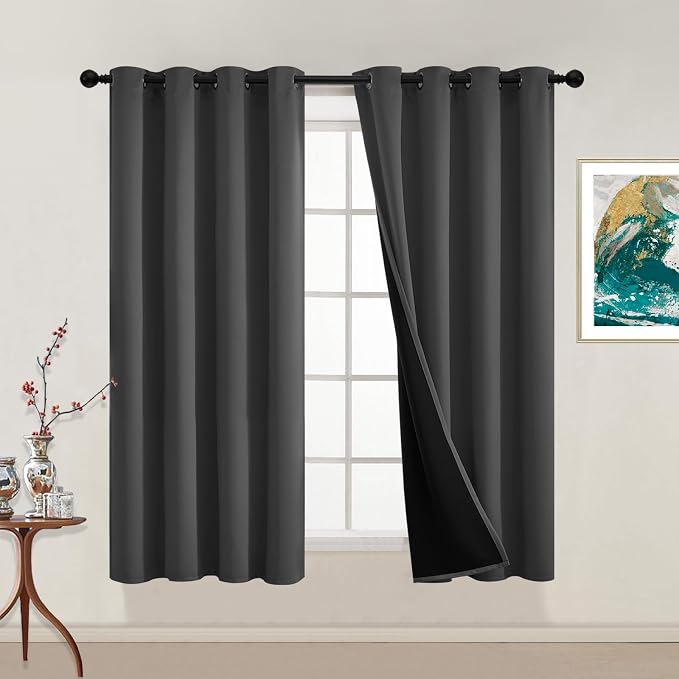 Yakamok 100% Blackout Curtains, 2 Thick Layers Thermal Insulated Total Blackout by Yakamok