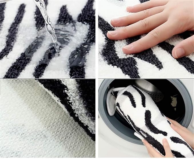 Tiger Print Rug Cartoon Cute Faux Area Rugs Fluffy Animal Print Mat Carpet Kids - Image 5