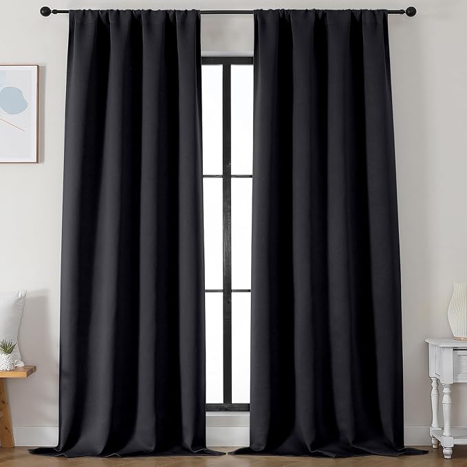 Simplebrand Ava Halloween Black Blackout Curtains by Simplebrand