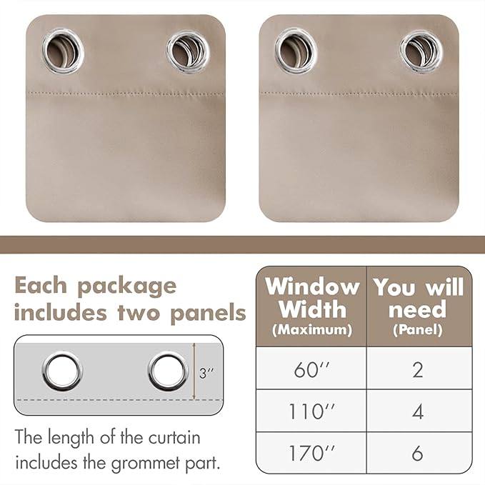 MIULEE Room Darkening Curtains Thermal Insulated Drapes Solid Window Treatment - Image 6