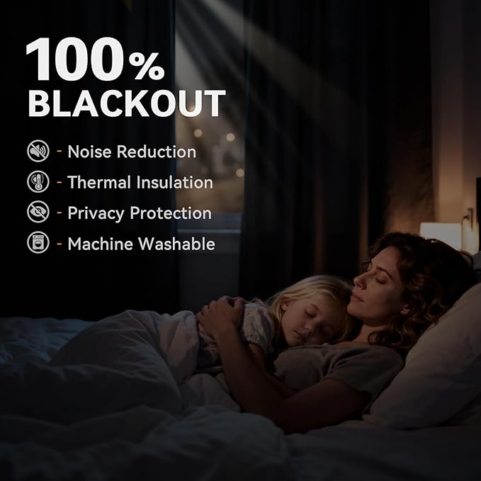 100% Blackout Shield Grey Blackout Curtains - Image 3