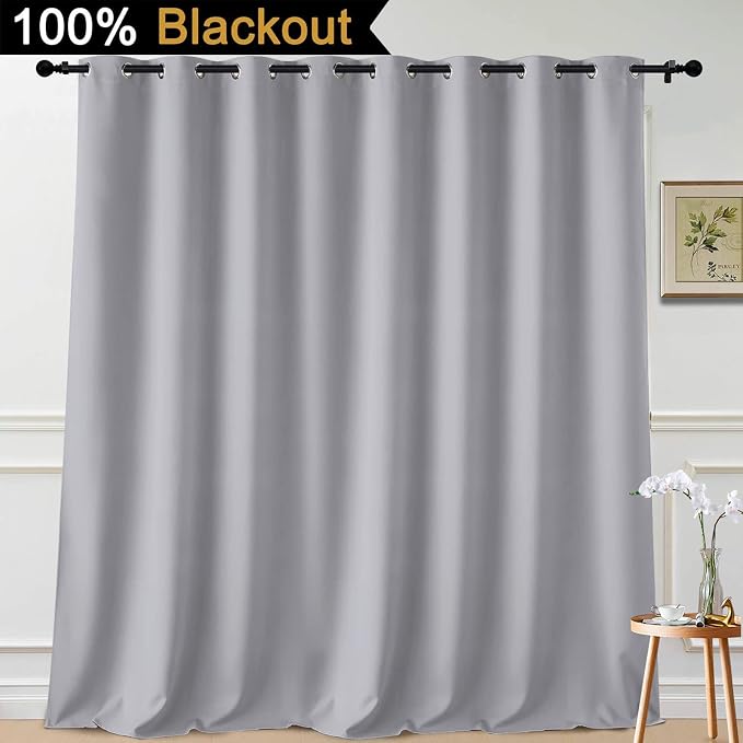 Yakamok 100% Blackout Patio Door Curtain Extra Wide Drapes - Image 2