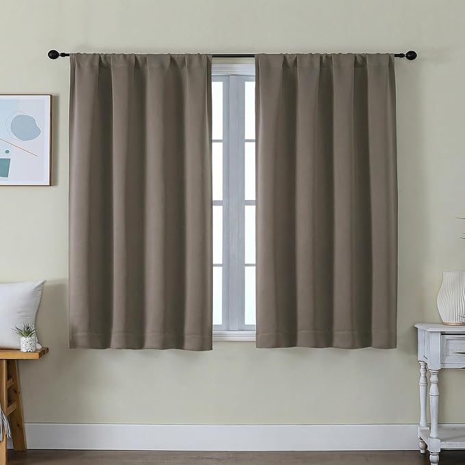 Simplebrand Ava Latte Short Blackout Curtains by Simplebrand