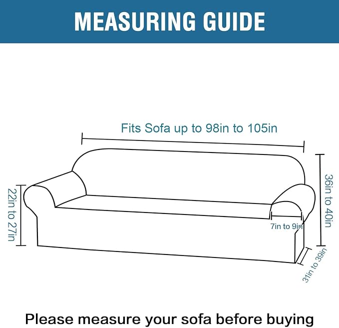H.VERSAILTEX Stretch Sofa Covers Large Couch Covers Sofa Slipcovers Furniture - Image 2