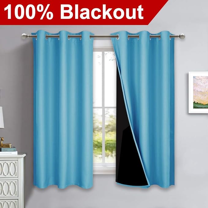 NICETOWN 100% Blackout Short Curtains - Image 2
