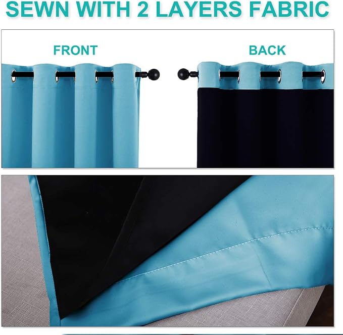 NICETOWN 100% Blackout Short Curtains - Image 5