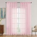 OVZME Blush Pink Sheer Curtains 84 Inches Long 2 Panels Set, Light Filtering by OVZME