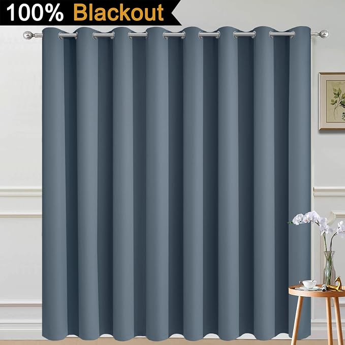 Yakamok Total Blackout Extra Wide Patio Sliding Door Curtains, Grommet Thermal - Image 2