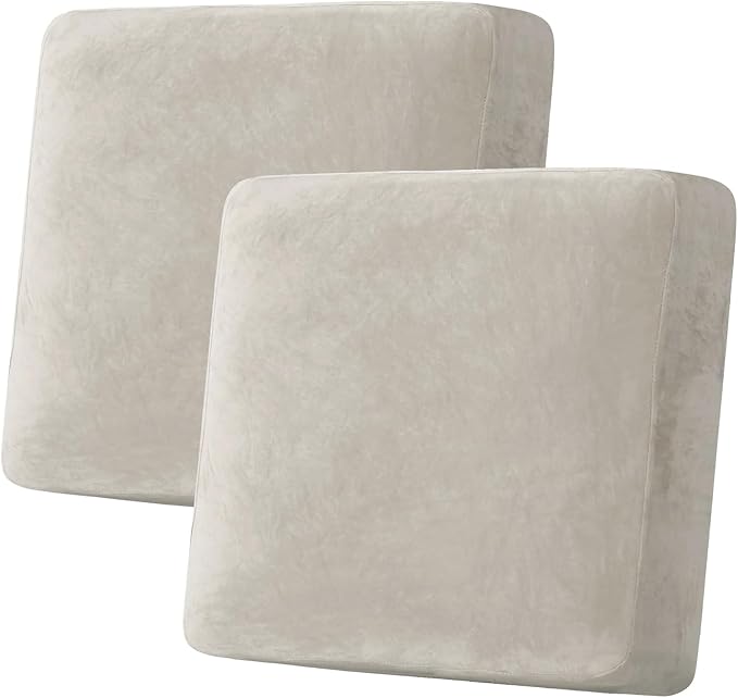 H.VERSAILTEX Velvet Stretch Couch Cushion Cover Plush Cushion Slipcover by HVERSAILTEX