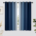 Yakamok Blue and Greyish White Ombre Curtains, Room Darkening Gradient Color by Yakamok