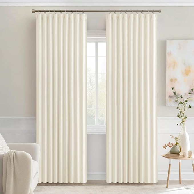MIULEE Birch Back Tab Blackout Curtains 72 Inches Long 2 Panels Set - Image 9