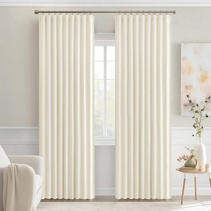 MIULEE Birch Back Tab Blackout Curtains 84 Inch Length 2 Panels Set - Image 9