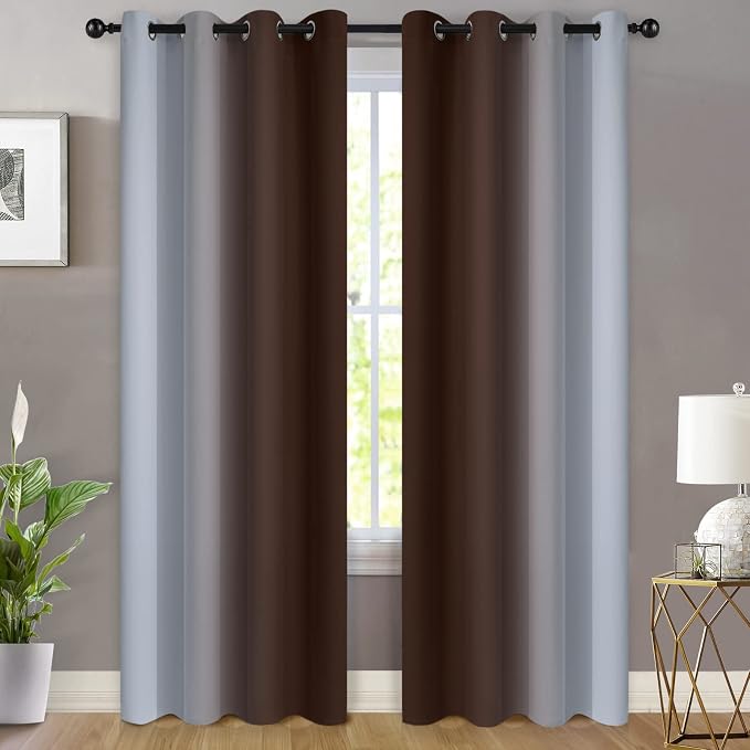 Yakamok 84 Inch Length Thermal Insulated Gradient Color Ombre Curtains - Image 2