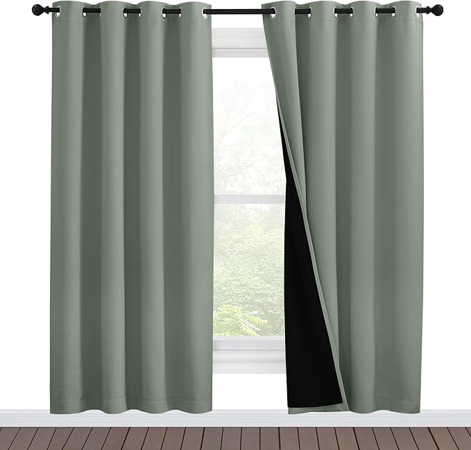 NICETOWN 100% Blackout Window Curtain Panels, Full Light Blocking Drapes by NICETOWN