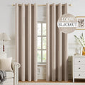 MIULEE 100% Blackout Linen Textured Curtains by MIULEE