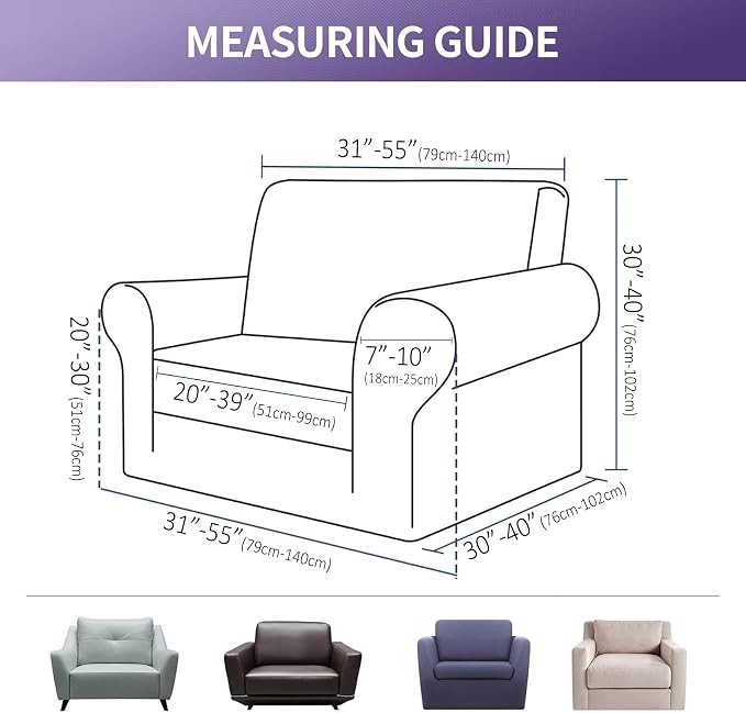 Joccun Stretch Chair Couch Cover, 1-Piece Sofa Slipcover Spandex Fabric Sofa - Image 2