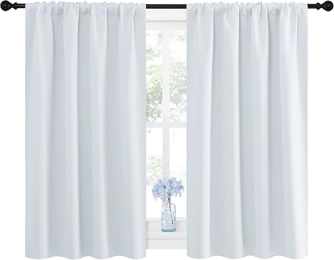 NICETOWN Greyish White Window Curtain Panels - Image 2