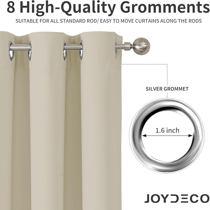 Joydeco Blackout Curtains 72 Inches Long 2 Panels Set, Thermal Insulated Long - Image 6