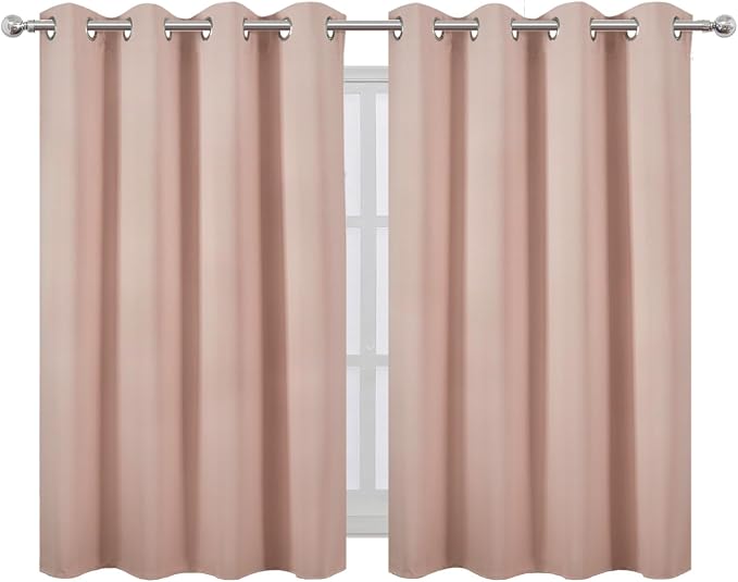 LEMOMO Blush Thermal Blackout Curtains/52 x 45 Inch/Set of 2 Panels Room - Image 2